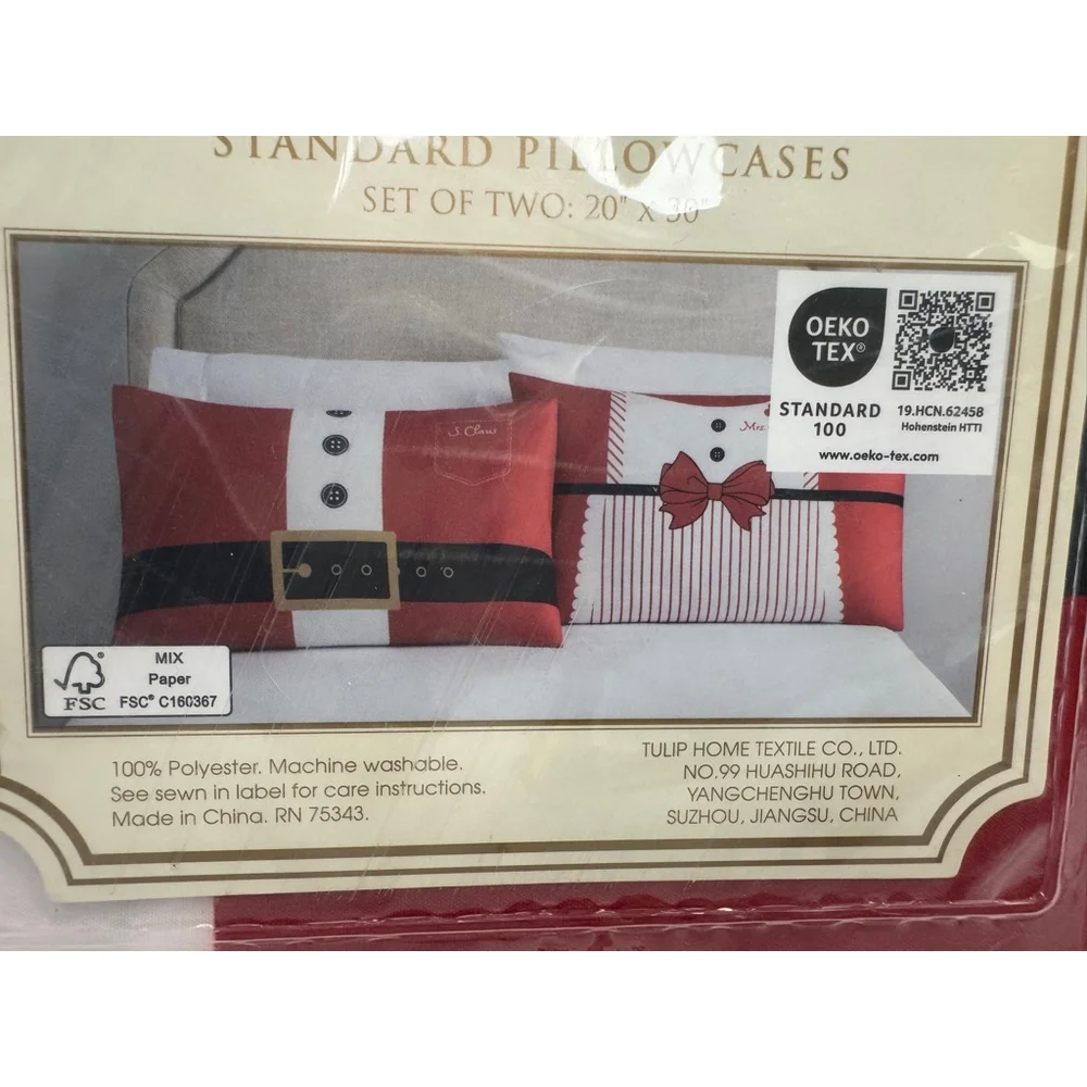 His and Hers Christmas Santa Suit Pillowcase Set